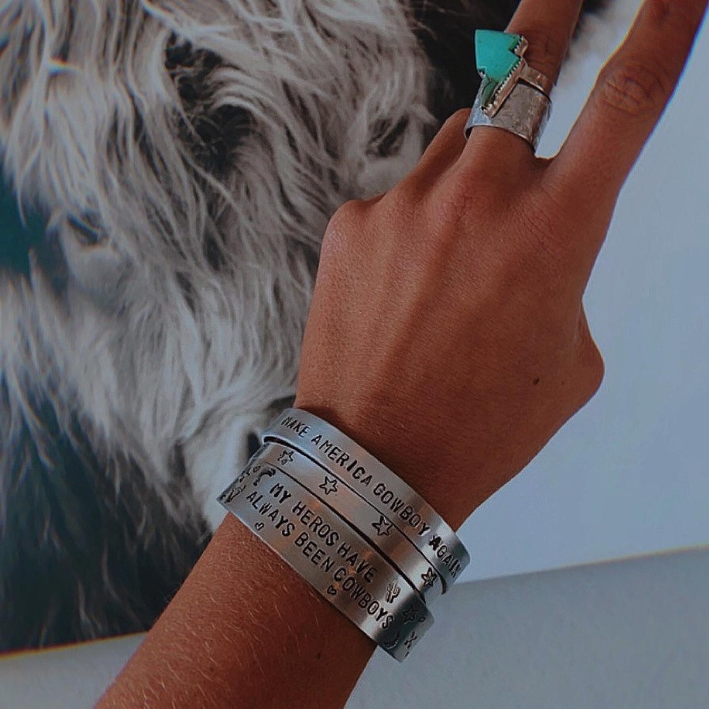 Make America Cowboy Again Metal Stamped Cuff